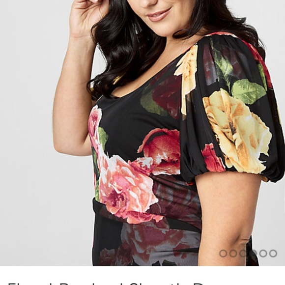 NWT Le Chateau ROXY Earle Floral Ruched Sheath Dress sz 22 (still in packaging!) - Picture 4 of 7